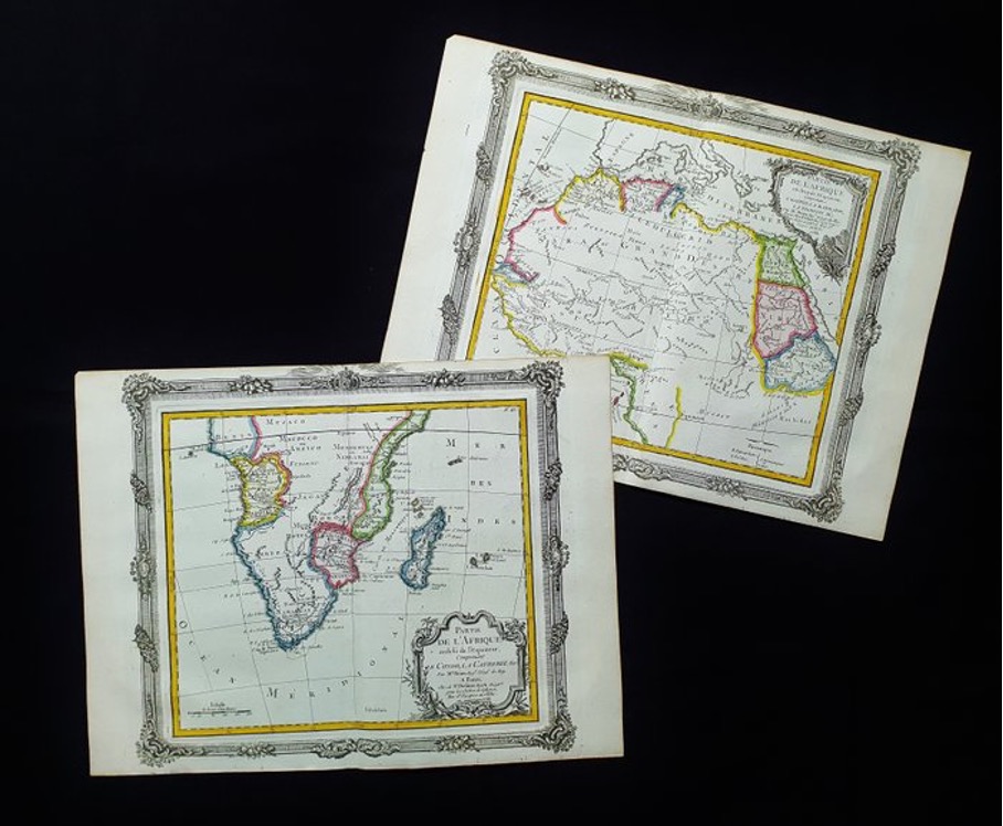 Afrika – Egypte, Barbarie en Cafrerie, lot van 2 kaarten